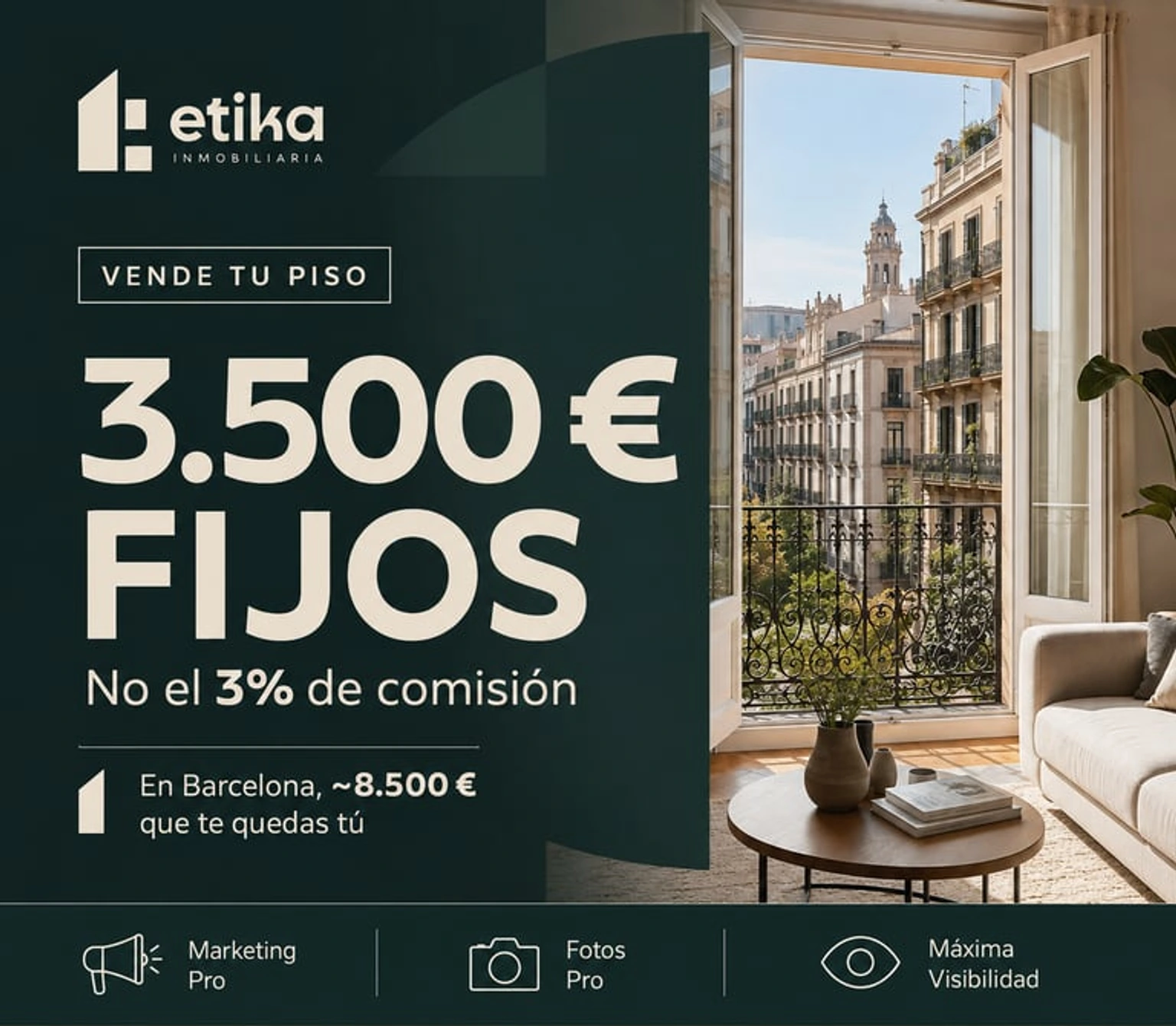 Creatividad de una campaña de captación publicada en Meta
