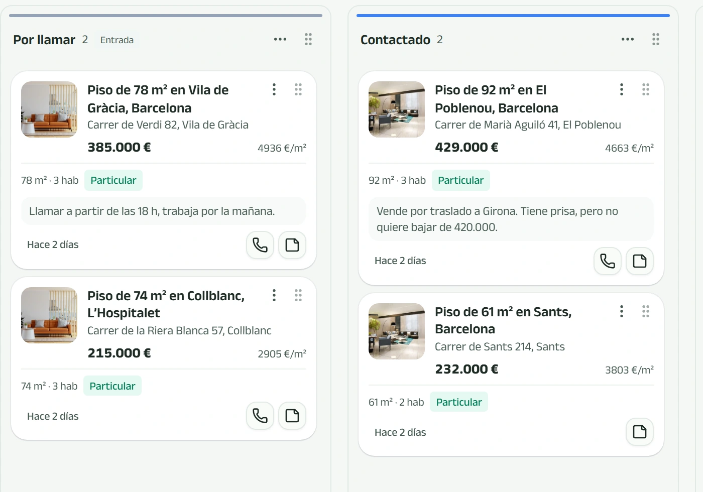 Tablero de captación de Kaptalo