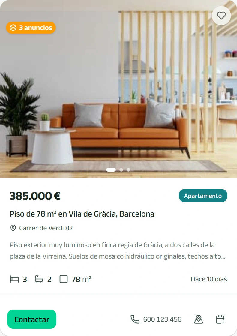 Ficha de un piso de particular en Kaptalo