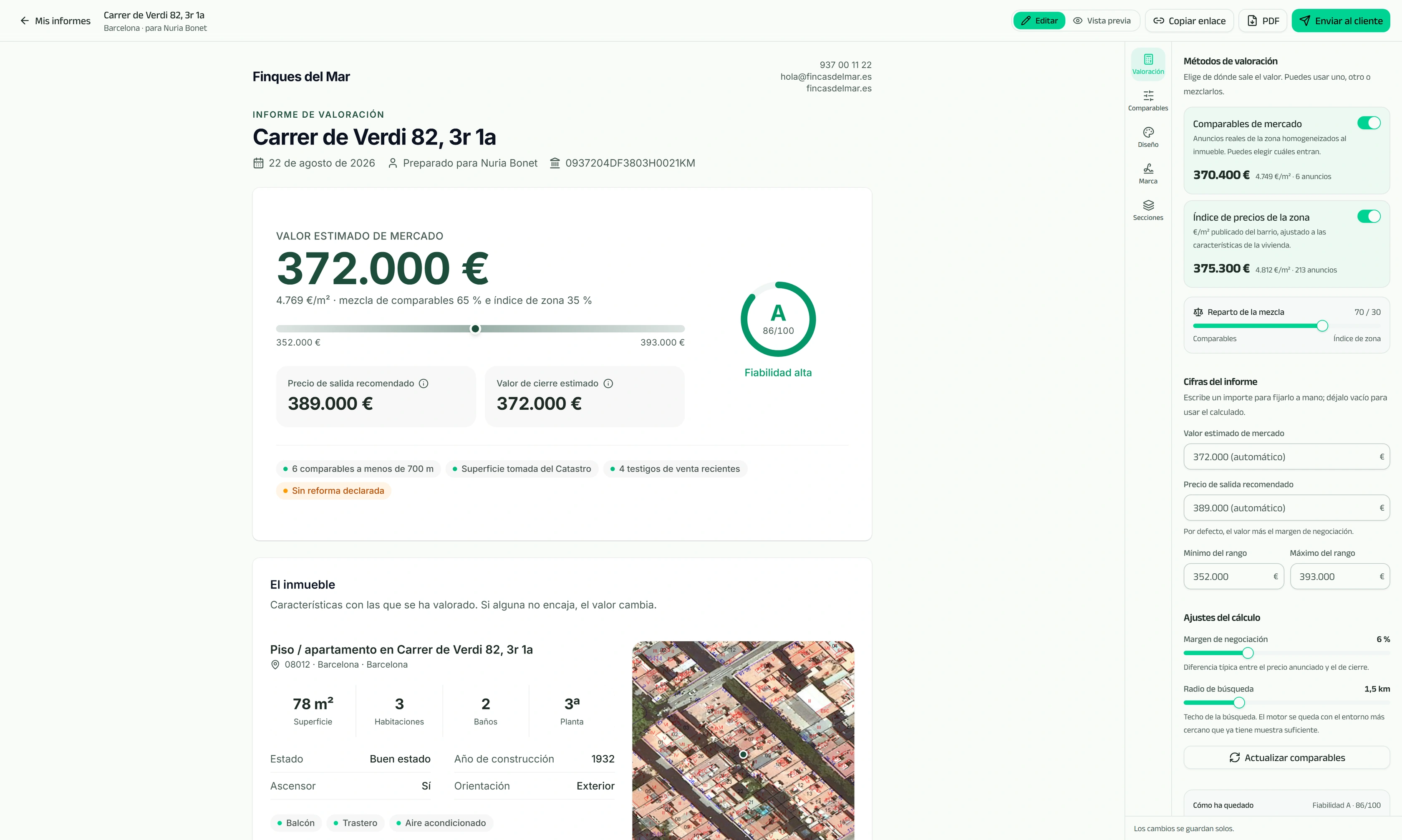 Informe de valoración de una vivienda listo para entregar